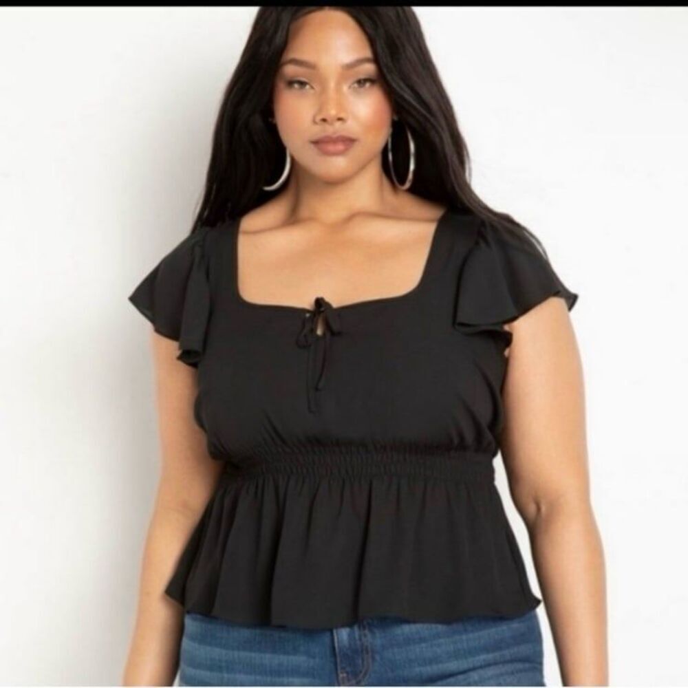 Eloquii Black Blouse Size 18